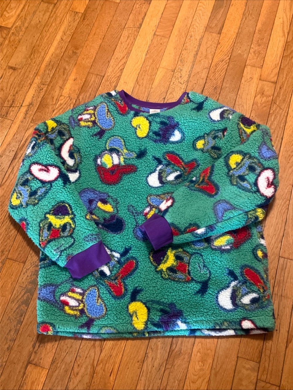 Disney Donald Duck Sherpa Fleece Pullover Adult Size XL